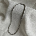 silver thick rope chain necklace