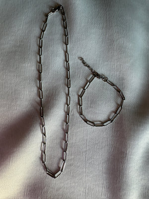 silver thick link chain necklace