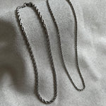 silver thin rope chain necklace