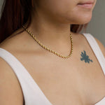 gold thick rope chain necklace