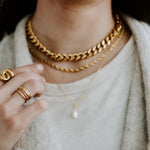 Easy Snake Chain & Pearl Drop Necklace Set | Buy Jewellery EasyClubCo