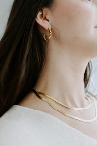 Stylish and on trend-- these large twist hoop will elevate any look, easily! 14K Gold Plated Hypoallergenic Tarnish Resistant 40mm twist hoop | Large Twisted Loops | Non-tarnish 14k Jewellery EasyClubCo