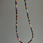 rainbow beads & pearl necklace