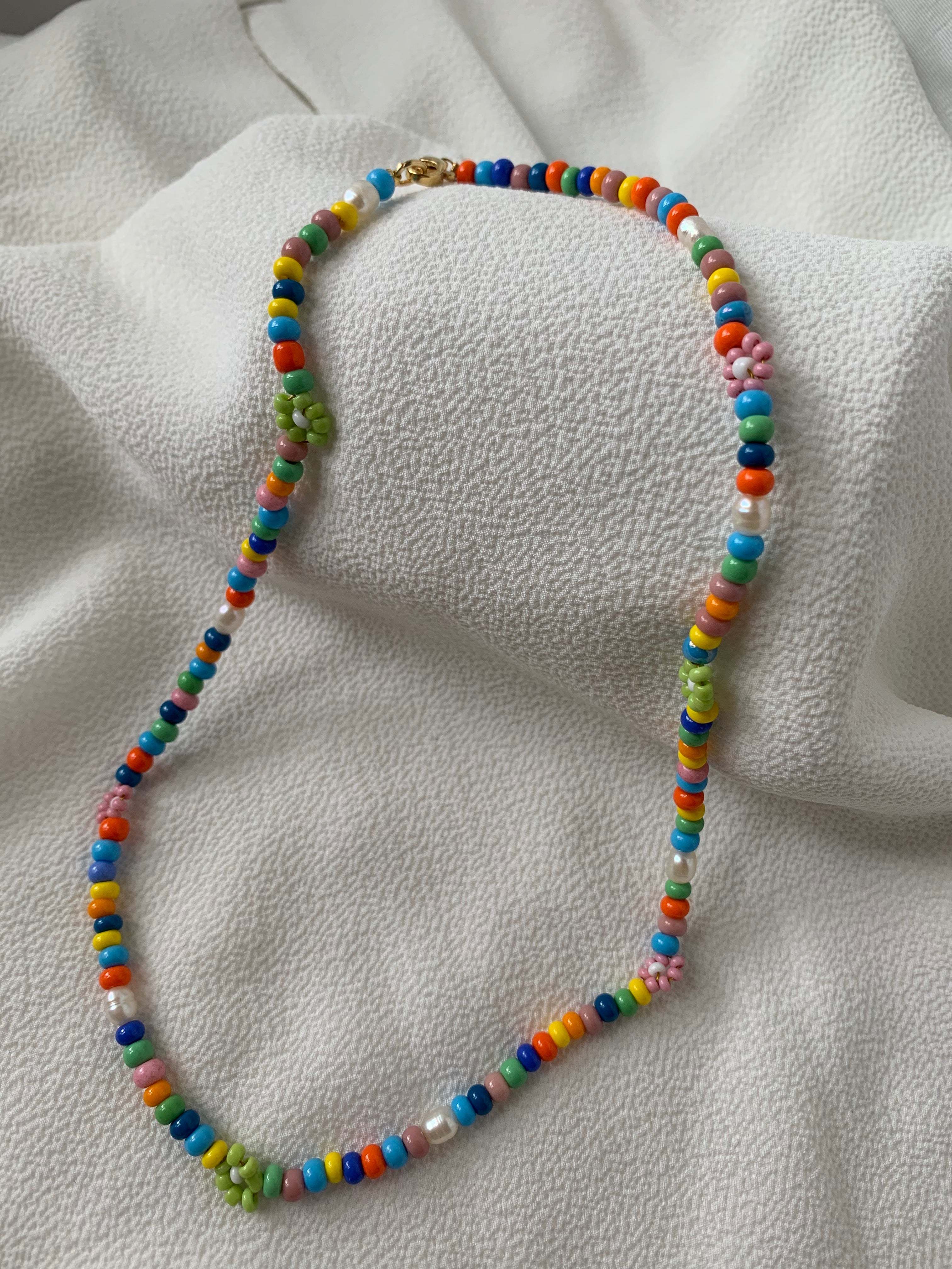 multi bead & pearl necklace