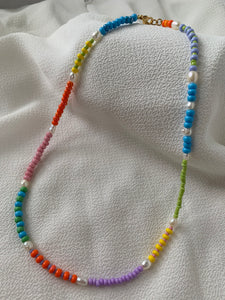mixed beads & pearl necklace