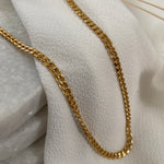 A simple curb chain to match anything in your stack! 14 Karat Gold Plated Tarnish Resistant Hypoallergenic 40cm length, 3mm width | Easy Curb Chain Necklace | Customized Jewelry EasyClubCo